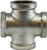 Midland Metal 64390 Cross, 1/8 in FPT x 1/8 in FPT x 1/8 in FPT x 1/8 in FPT, Iron, Galvanized
