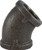 Midland Metal 65181 45 deg Elbow, 1/4 in FPT x 1/4 in FPT, Iron, Black, 150 lb