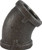 Midland Metal 65194 45 deg Elbow, 8 in FPT x 8 in FPT, Iron, Black, 150 lb