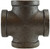 Midland Metal 65392 Cross, 3/8 in FPT x 3/8 in FPT x 3/8 in FPT x 3/8 in FPT, Iron, Black