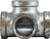 Midland Metal 64383 Side Outlet Tee, 1/2 in FPT x 1/2 in FPT x 1/2 in FPT, Iron, Galvanized, 150 lb