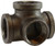 Midland Metal 65384 Side Outlet Tee, 3/4 in FPT x 3/4 in FPT x 3/4 in FPT, Iron, Black, 150 lb