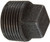 Midland Metal 65661 Cored Square Head Plug, 4 in MPT, Iron, Black