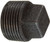 Midland Metal 65664 Cored Square Head Plug, 8 in MPT, Iron, Black