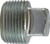 Midland Metal 66657 Square Head Plug, 1-1/2 in MNPT, Steel, Zinc-Plated