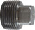 Midland Metal 67672 Solid Square Head Plug, 3/8 in MNPT, Steel, Black