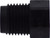Midland Metal 28603B Cored Hex Head Plug, 3/8 in MPT, Polyethylene, Black, 125
