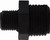 Midland Metal 28625B Reducing Hex Nipple, 3/4 in MPT x 1/2 in MPT, Polyethylene, Black