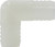 Midland Metal 33399W 90 deg Elbow, 1-1/2 in Hose Barbed x 1-1/2 in Hose Barbed, Nylon