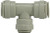 Midland Metal 20725P Reducing Branch Tee, 3/8 in Push-In Tube x 1/4 in Push-In Tube x 1/4 in Push-In Tube