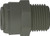 Midland Metal 20531P Adapter, 5/16 in Push-On Hose Stem x 1/4 in MIP, Polypropylene