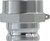 Midland Metal 61871 Cam and Groove Reducer Adapter, 3 in Type F x 4 in MIP, Aluminum