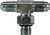 Midland Metal 6803NWO4 Branch Tee, 1/4 in MJIC x 1/4 in MJIC x 1/4 in Male ORB, Steel