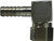 Midland Metal 34601 90 deg Swivel Elbow, 3/8 in Hose Barbed x 1/4 in SAE 45 deg Female Flared, Stainless Steel