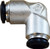 Midland Metal 20660N 90 deg Union Elbow, 6 mm Push-In x 6 mm Push-In, Brass, Nickel-Plated