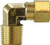 Midland Metal 18225BLF 90 deg Barstock Elbow, 1/4 in Compression x 1/4 in MIP, Brass