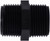 Midland Metal 28619P Hex Nipple, 2 in MPT x 2 in MPT, Polypropylene, Black