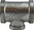 Midland Metal 64341 Reducing Tee, 2-1/2 in FPT x 2-1/2 in FPT x 3/4 in FPT, Iron, Galvanized, 150 lb