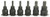 Ko-ken RS14025/6-L60 1/2 Sq. Dr. Bit Socket set TORX® T30-T60  Length 60mm  6 pieces