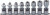 Ko-ken RS3440T/8 3/8 Sq. Dr. 6 Piece TORX® Universal Socket set  E6-E20