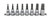 Ko-ken RS3010A/8-L50 3/8 Sq. Dr. Bit Socket set  1/8-1/2 Hex 200mm  8 pieces