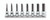 Ko-ken RS3015M/8-L62 3/8 Sq. Dr. Bit Grip Ring Hex Bit Socket Set,  3mm-12mm Hex - 8 pieces