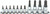 Ko-ken RSX025/11-IPR 1/4, 3/8 Sq. Dr. 11 Piece Tamper-Resistant Torxplus® Bit Socket set 8IPR-55IPR
