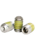 1/4"-20 x 3/4" Socket Set Screws, Cup Point, Nylon-Patch 18-8 Stainless Steel A2, Coarse (UNC), Qty 100