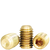 1/4"-20 x 3/4" Socket Set Screws, Cup Point, Brass, Coarse (UNC), Qty 100