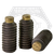 M5-0.80 x 25 mm Socket Set Screws, Brass-Tip, Plain Finish, Coarse (UNC), Alloy Steel, Qty 100