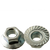 1/4"-28 Hex Flange Nuts, Serrated, Case Hardened, Zinc Cr+3, Fine (UNF), Qty 100