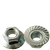 5/16"-18 Hex Flange Nuts, Serrated, Case Hardened, Zinc Cr+3, Coarse (UNC), Qty 100