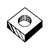 #10-32 Machine Screw Square Nuts, Zinc Cr+3, Qty 100
