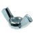 #6-32 Wing Nuts, Style 1, Type D, Stamped, Zinc Cr+3, Coarse (UNC), Low Carbon Steel, Qty 200