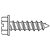 #8-15 x 5/8" Self-Tapping Screws, Unslotted Indent Hex Washer Head HWH, 304 Stainless Steel, Type A, Full Thread, Qty 1000