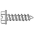 #14-10 x 1 1/4" Self-Tapping Screws, Slotted Indent Hex Washer Head HWH, 304 Stainless Steel, Type A, Full Thread, Qty 200
