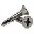 1/4"-14 x 3/4" Self-Drilling Screws, Unslotted Indent Hex Washer Head HWH, #3 Point BSD, 410 Stainless Steel, Full Thread, Hardened, Qty 300