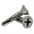 1/4"-14 x 3" Self-Drilling Screws, Phillips Flat Head, #3 Point BSD, 410 Stainless Steel, Full Thread, Hardened, Qty 100