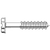 3/16" x 4" Concrete Screws, Slotted Indent Hex Washer Head HWH, TapKing SD, Blue Ruspert Durablecoat, High Low Thread, Miami Dade Approved, Qty 100