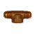 Midland Metal 10472 Tee, 1/4 in Male Flared x 1/4 in Male Flared x 1/4 in Female Flared, Brass