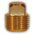 Mid-America Fittings 109-12 Barstock Square Head Plug, 3/4 in MPT, 1.09 in, Brass