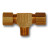 Mid-America Fittings 272X6 Barstock Branch Tee, 3/8 in Compression x 3/8 in Compression x 1/4 in MPT, Brass