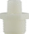 Midland Metal 28633W Reducing Hex Nipple, 1-1/4 in MPT x 1 in MPT, Nylon, White