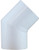 Midland Metal 55733 45 deg Elbow, 2 in Slip x 2 in Slip, PVC, White, SCH 40 Schedule