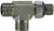 Midland Metal FS680466 Run Tee, 11/16 in Male ORFS x 11/16 in Male ORFS x 9/16 in Male ORB, Steel