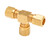 Mid-America Fittings NT264X4 Tee, 1/4 in Tube OD x 1/4 in Tube OD x 1/4 in Tube OD, Brass