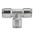 Midland Metal 20611NIC Union Tee with Nickel Collet, 6 mm Push to Connect x 6 mm Push to Connect Push to Connect