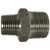 Midland Metal 62750 Reducing Hex Nipple, 1 in MPT x 3/4 in MPT, Stainless Steel