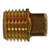 AMC 706114-08 Square Head Solid Plug, 1/2 in MIP, 1.07 in, Brass