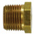 AMC 706125-02 Solid Hex Head Plug, 1/8 in MPT, 0.55 in, Brass